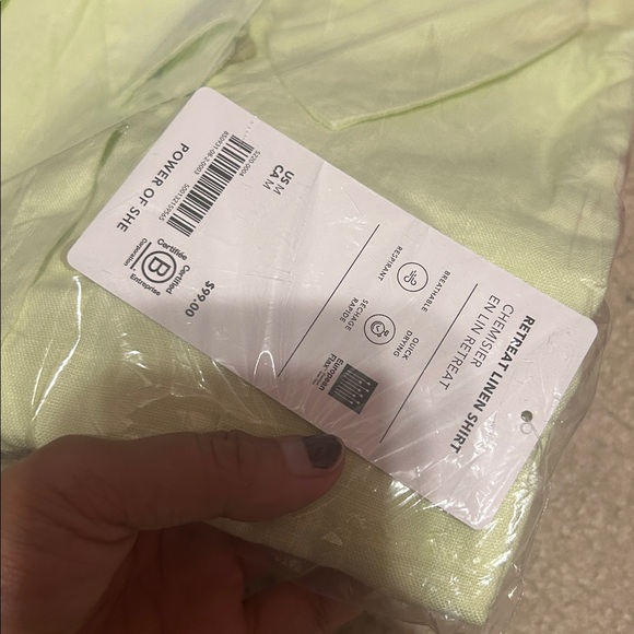 Athleta Retreat Linen Top in Limone Size M NWT - Picture 4 of 6